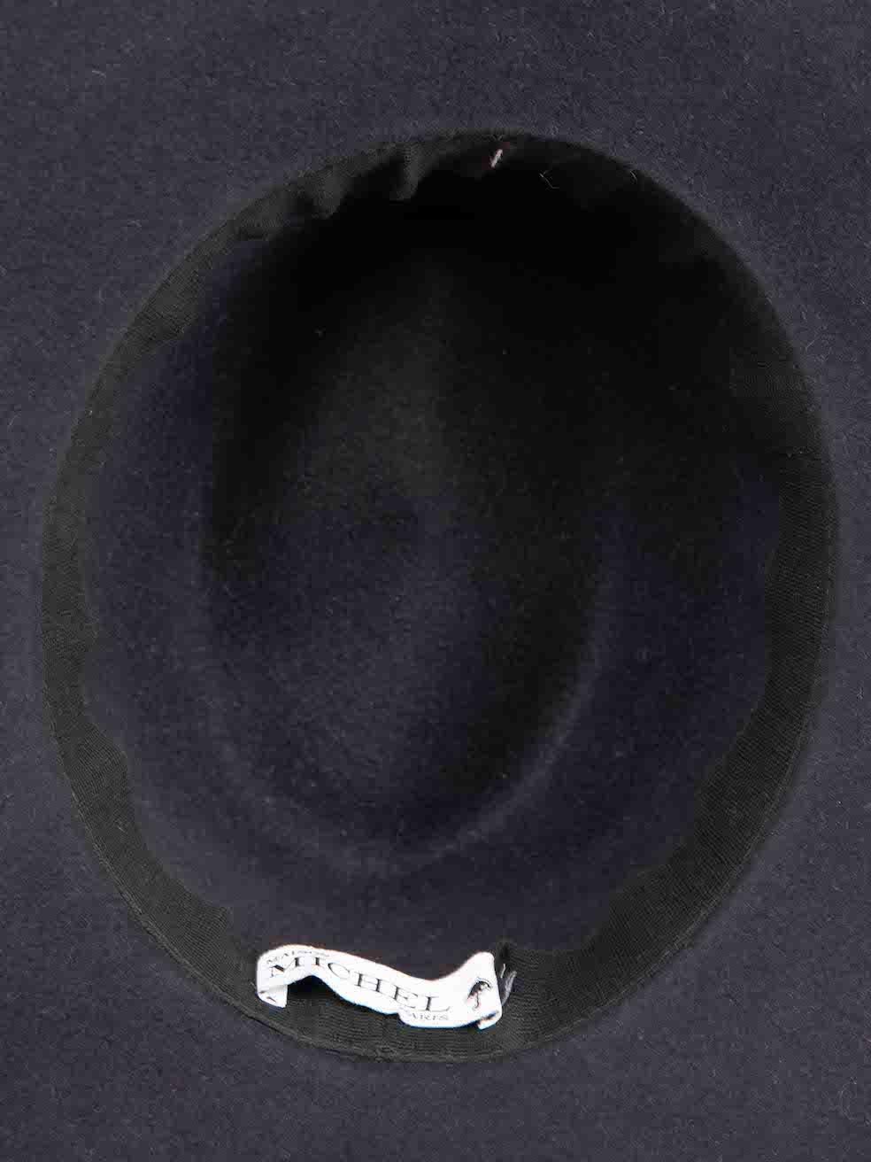 Maison Michel Navy Felt Fedora Hat 1
