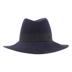 Maison Michel Chapeau Fedora en feutre marine