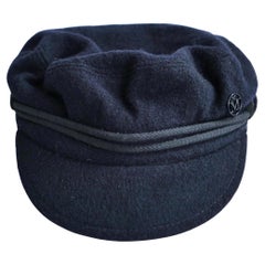 Maison Michel New Abby Sailor Cap Hat Navy