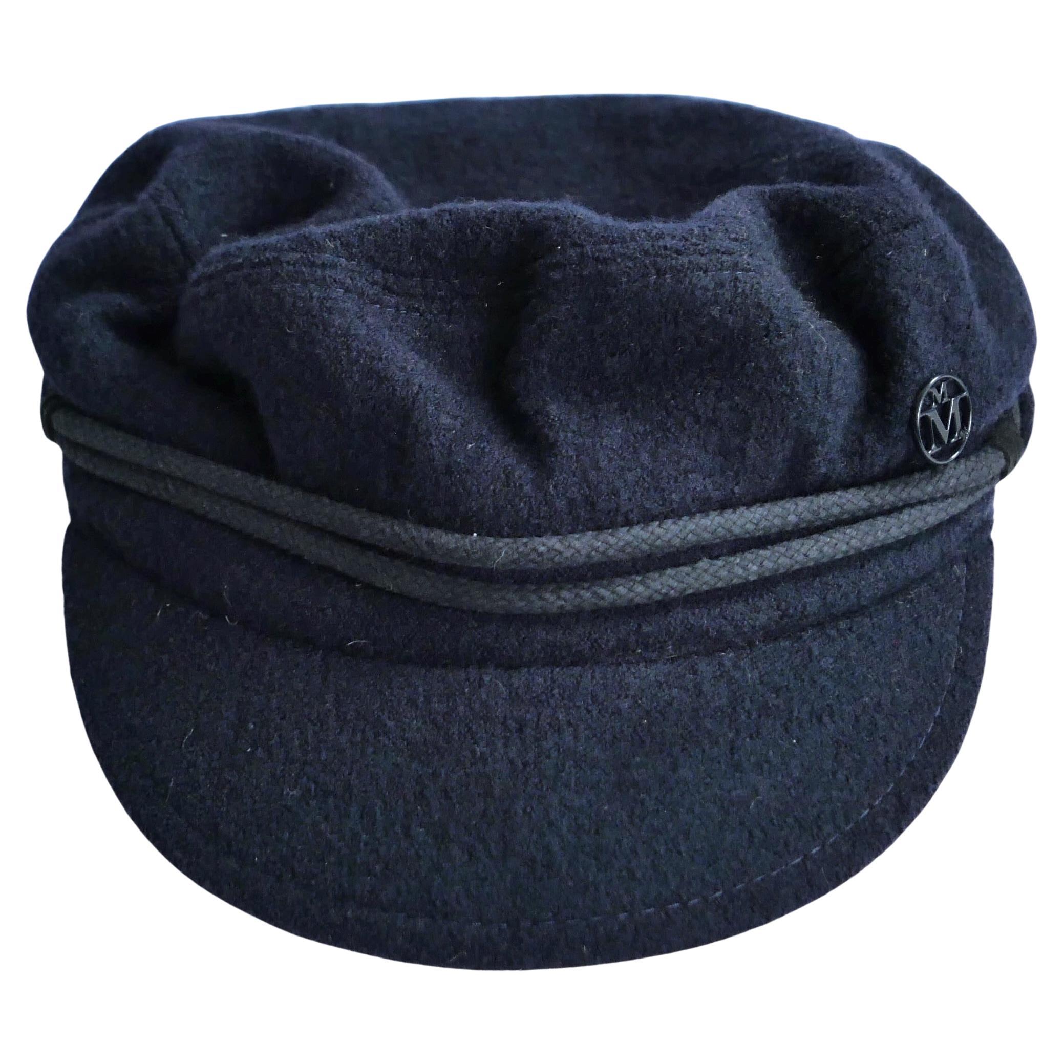 Maison Michel New Abby Sailor Cap Hat Navy For Sale