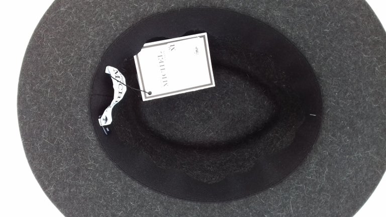 MAISON MICHEL Paris Andre Fedora Felt Hat in Charcoal Grey  display picture 1
