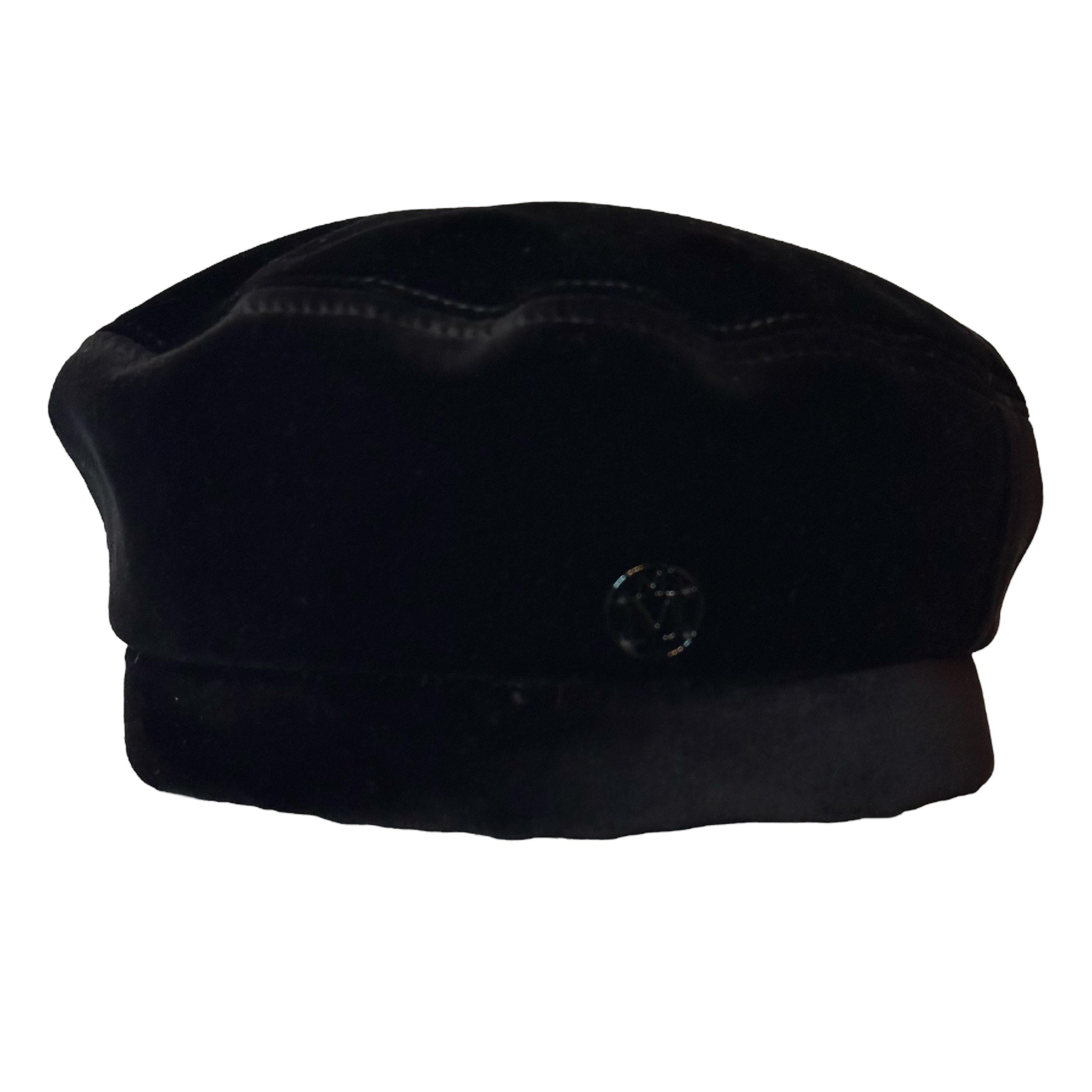 Maison Michel Paris New Billy Berretto in velluto nero taglia M 58 cm Designer Hat