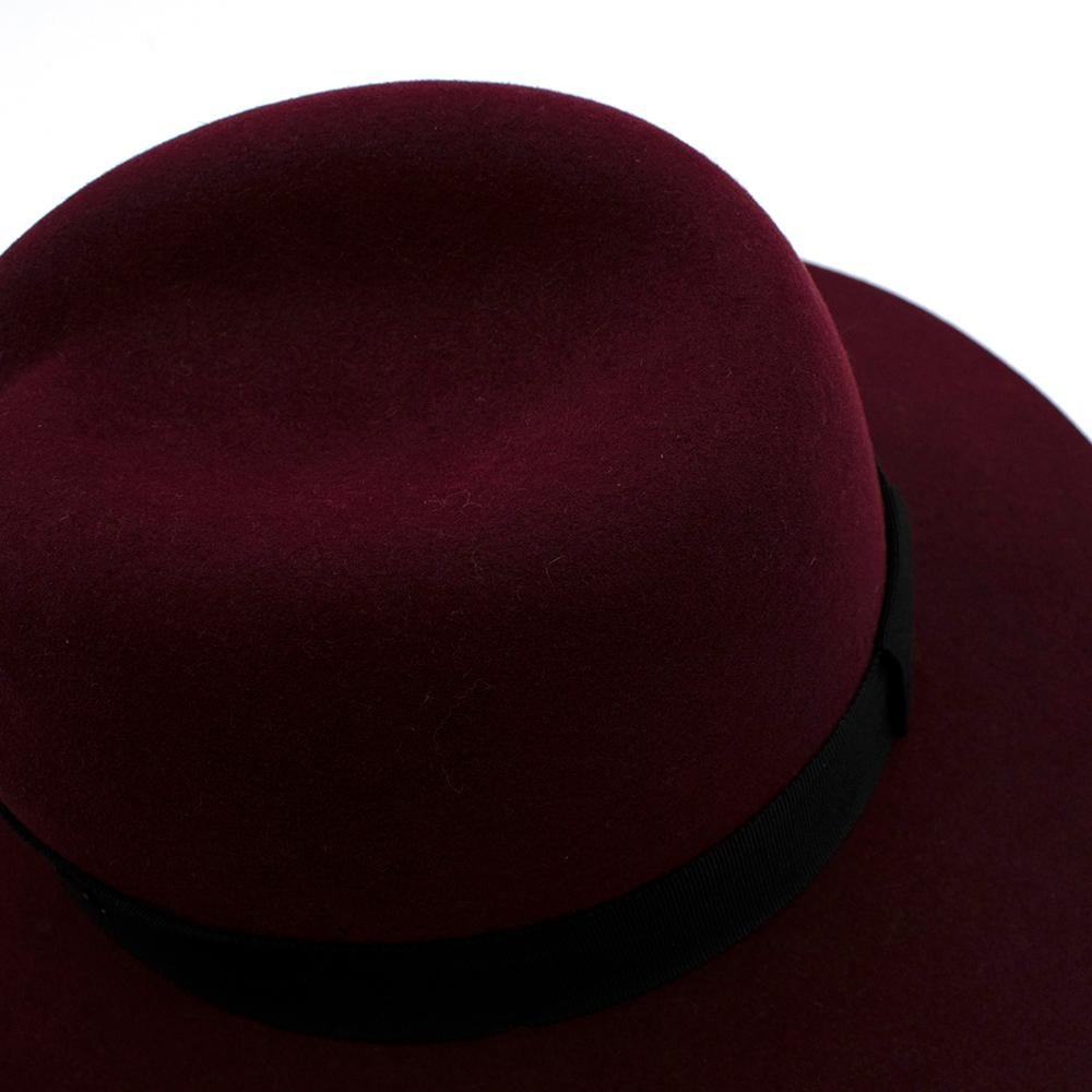 Maison Michel Paris Wool Felt Hat Bordeaux  2