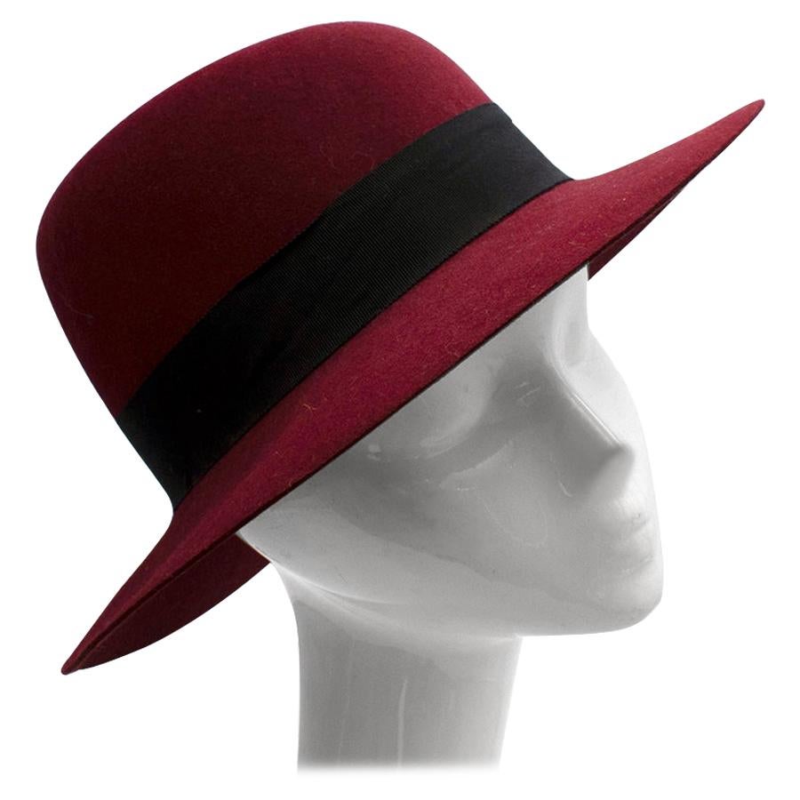 Maison Michel Paris Wool Felt Hat Bordeaux 