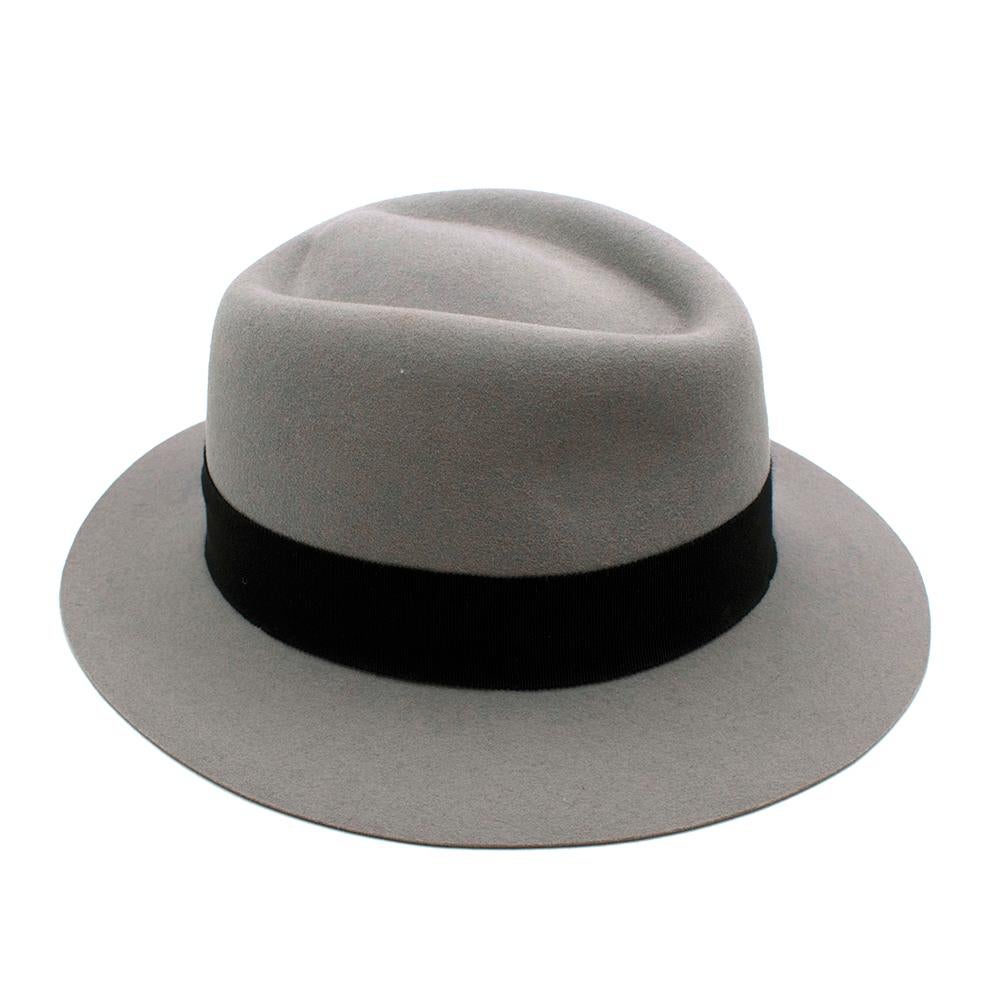 Gray Maison Michel Paris Wool Felt Hat Grey Medium For Sale