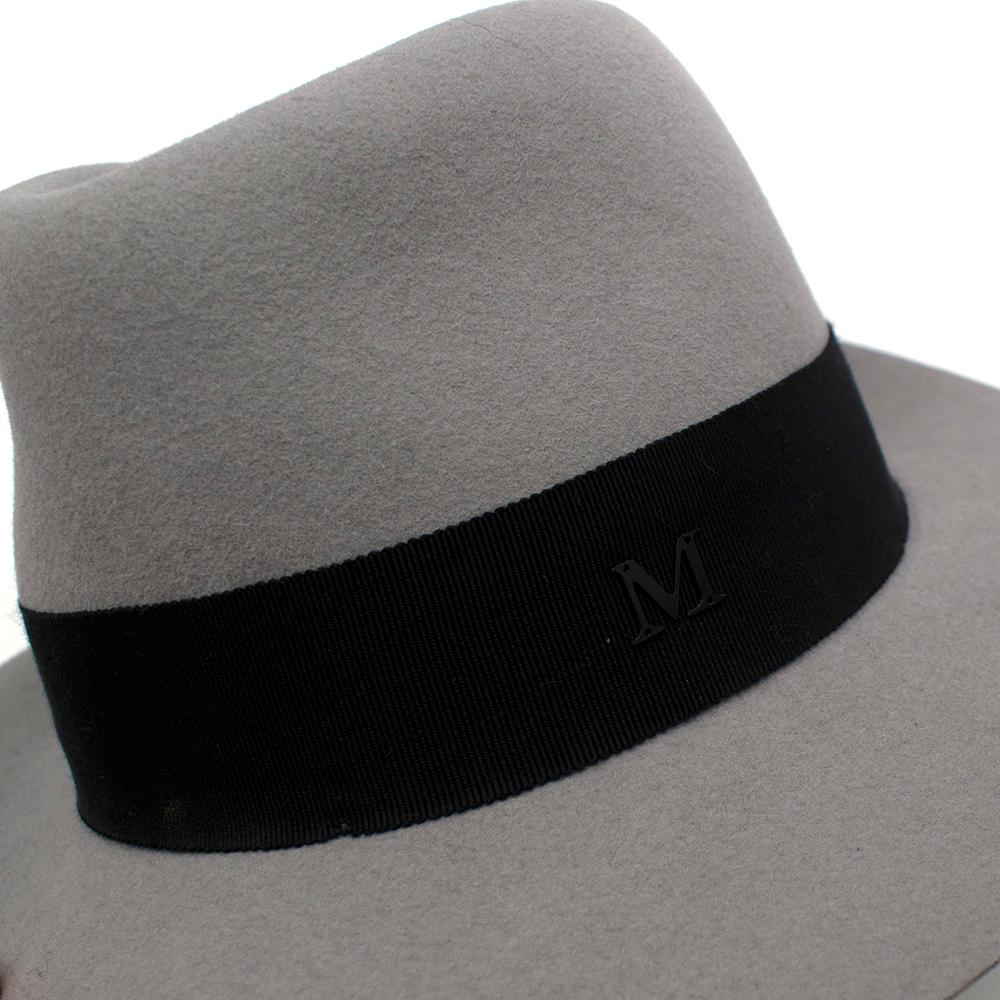 Maison Michel Paris Wool Felt Hat Grey Medium In New Condition For Sale In London, GB