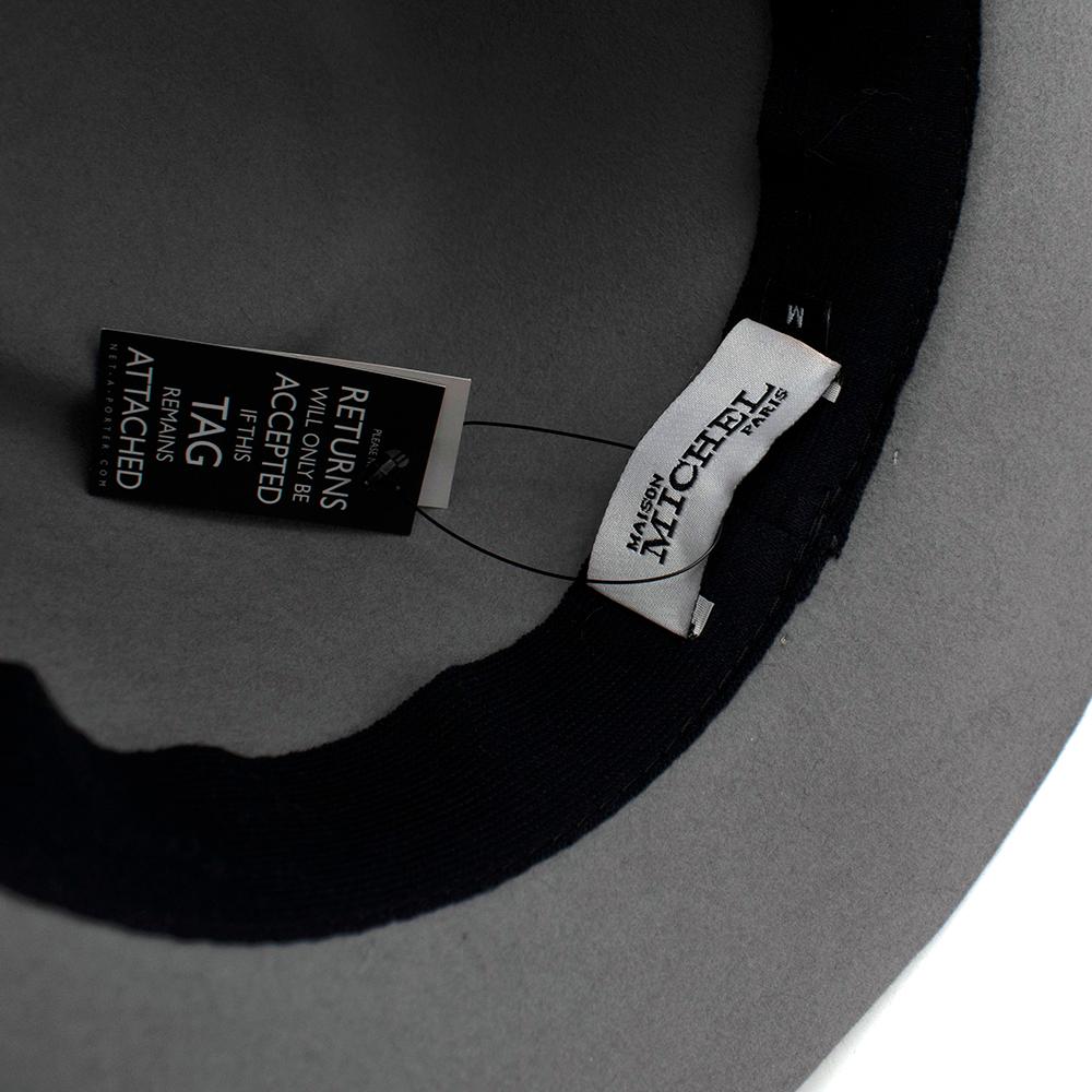 Women's or Men's Maison Michel Paris Wool Felt Hat Grey Medium For Sale