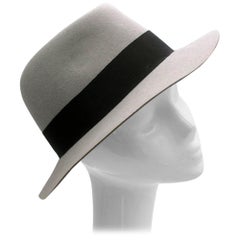 Maison Michel Paris Wool Felt Hat Grey Medium