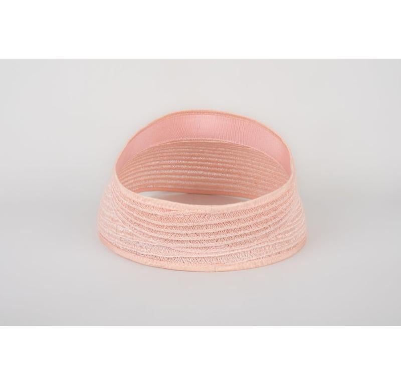 Beige Maison Michel Pink Straw Eyeshade Hat For Sale
