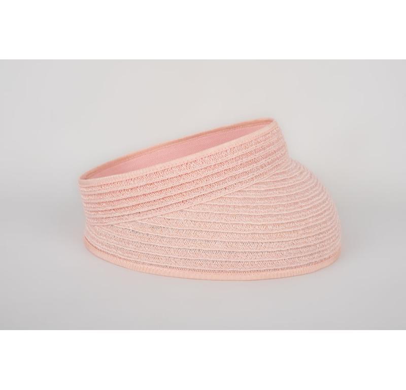Maison Michel Pink Straw Eyeshade Hat In New Condition For Sale In SAINT-OUEN-SUR-SEINE, FR