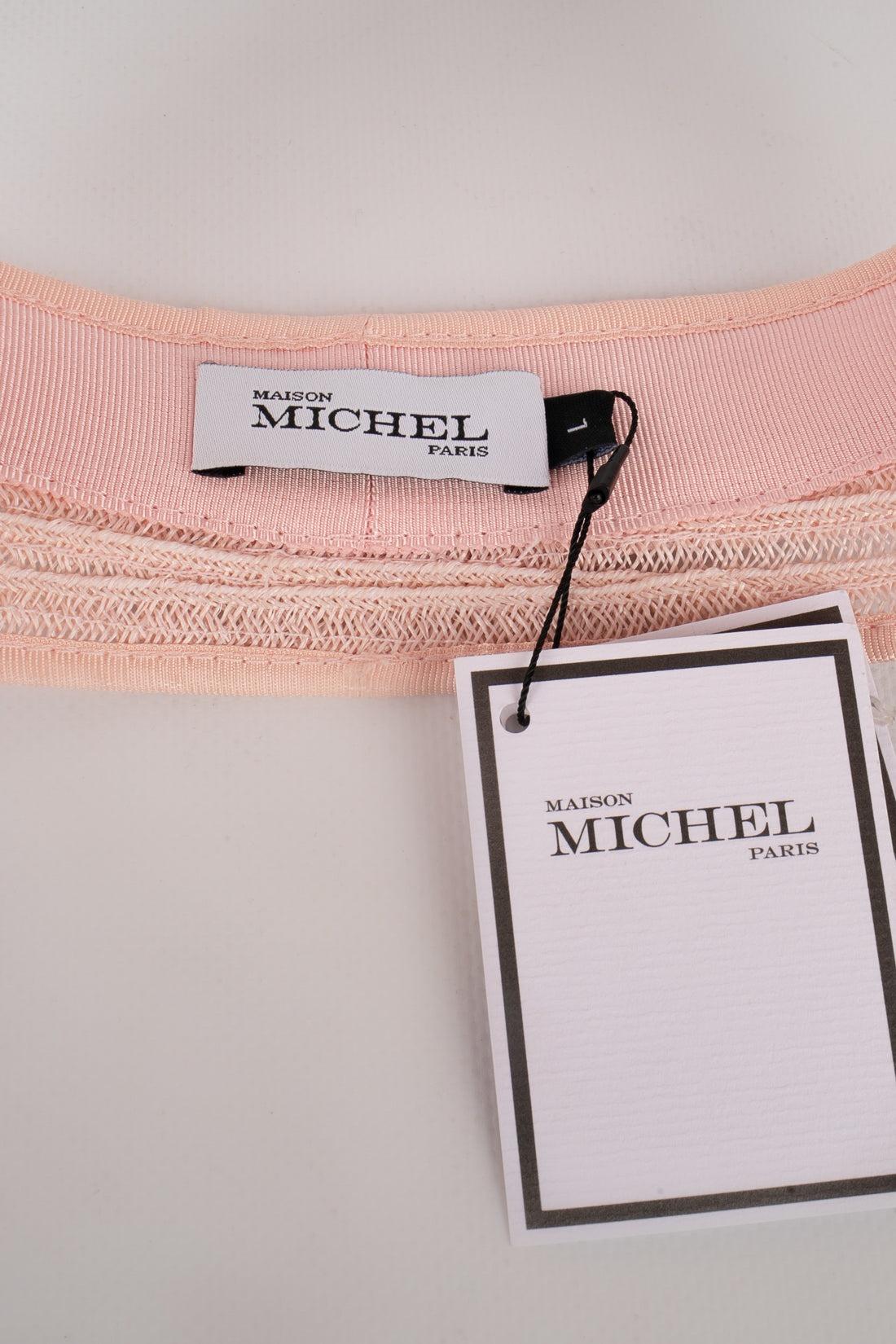 Maison Michel Pink Straw Eyeshade Hat For Sale 2