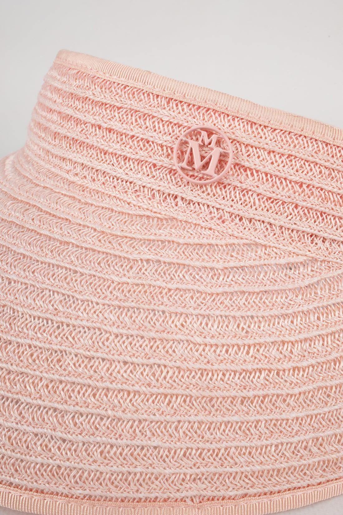 Maison Michel Pink Straw Eyeshade Hat For Sale 3