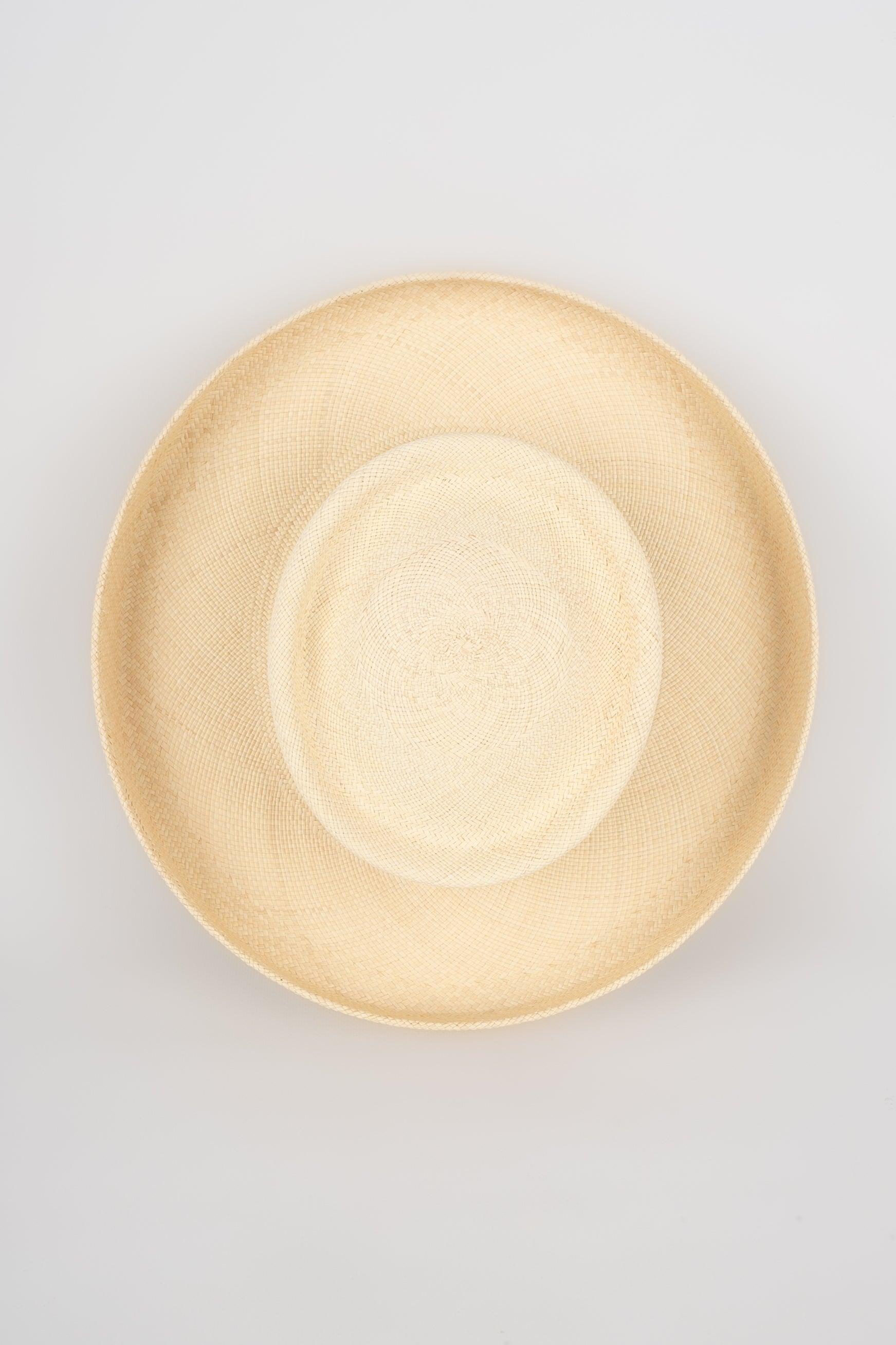 Chapeau de paille de la Maison Michel avec tissage Classic Brisa en vente 1