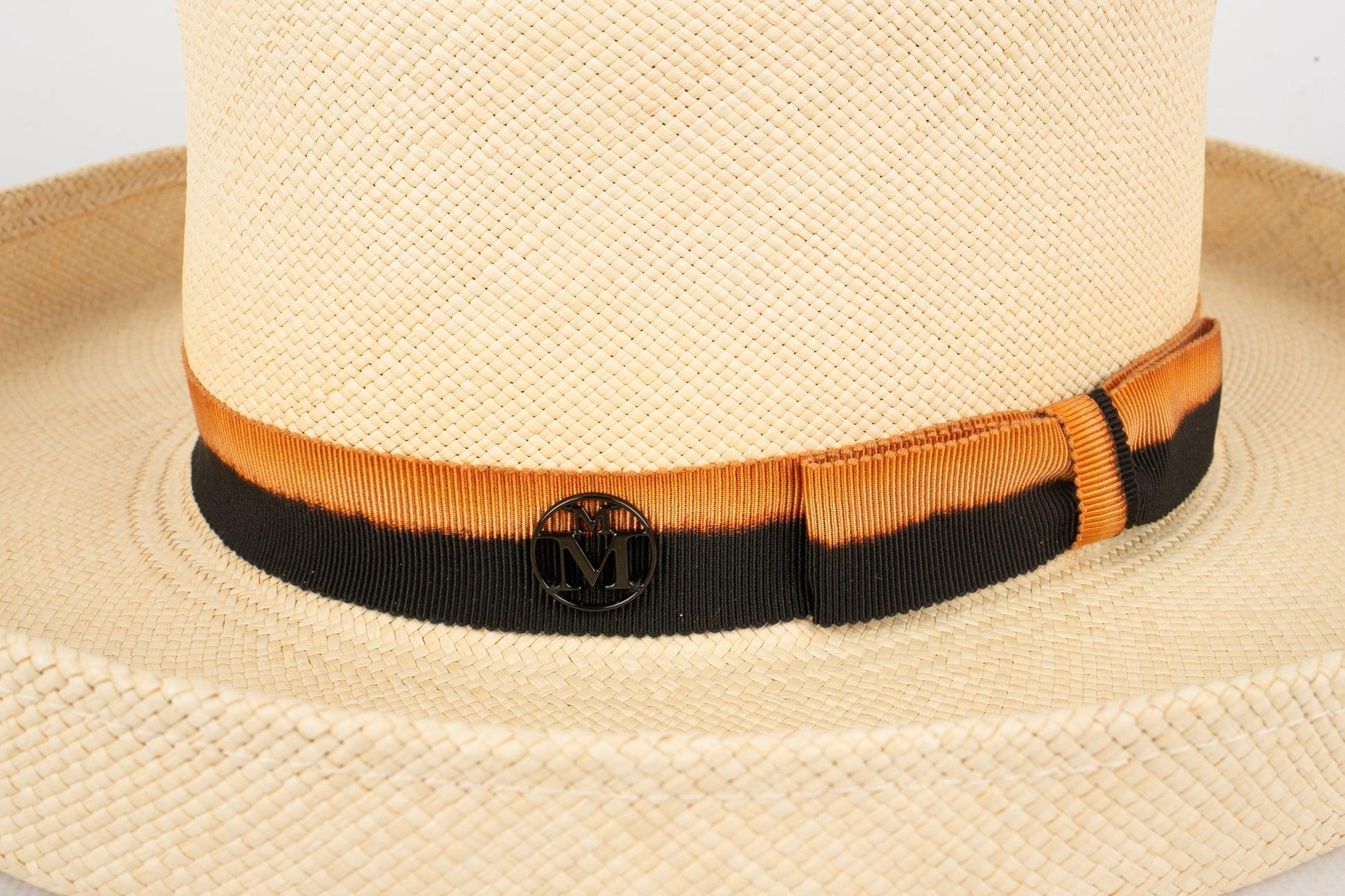 Chapeau de paille de la Maison Michel avec tissage Classic Brisa en vente 2