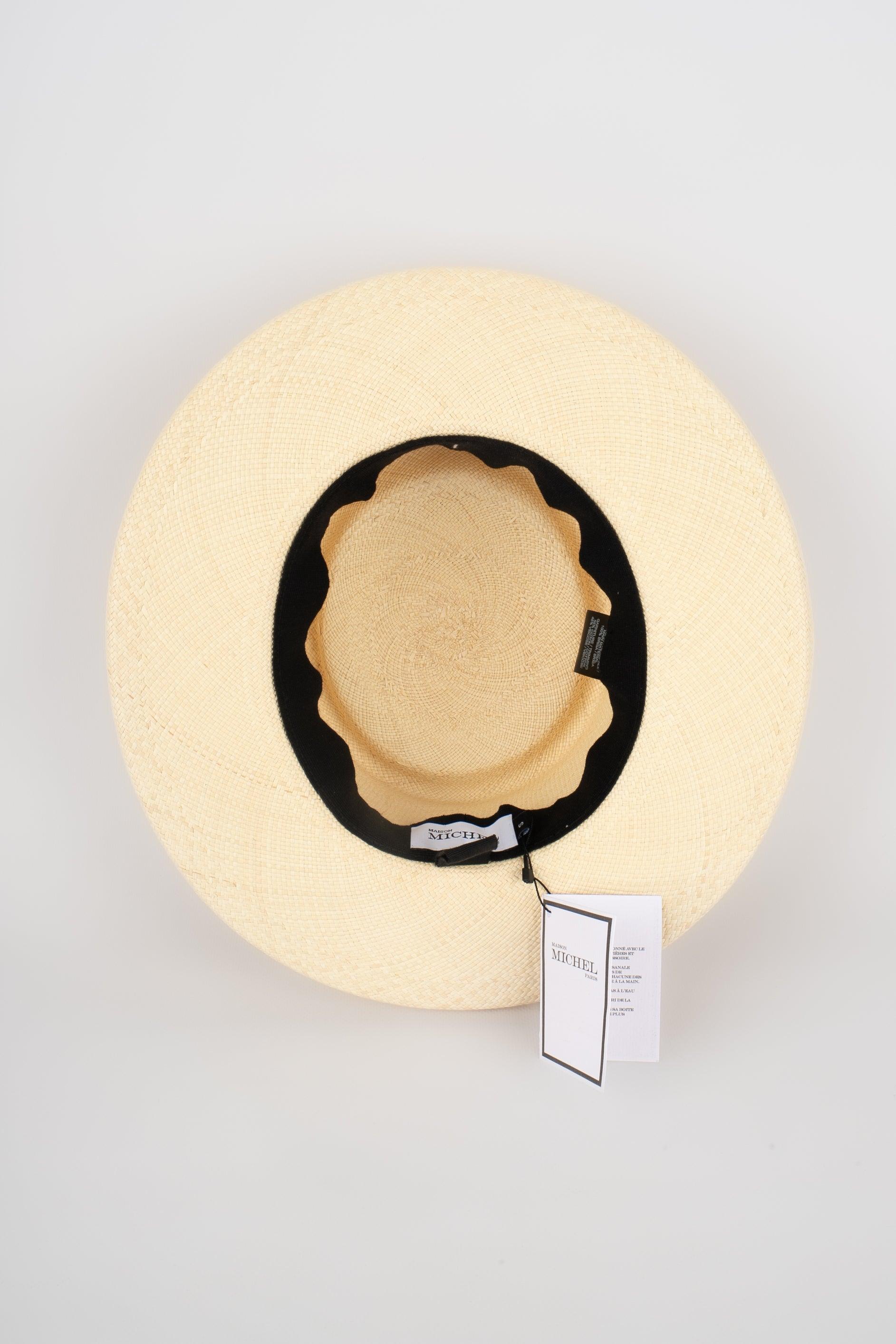 Chapeau de paille de la Maison Michel avec tissage Classic Brisa en vente 3