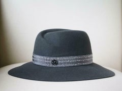Maison Michel Virginie Grosgrain-Trimmed Rabbit-Felt Fedora