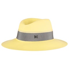 Maison Michel Virginie Grosgrain-Trimmed Rabbit-Felt Fedora