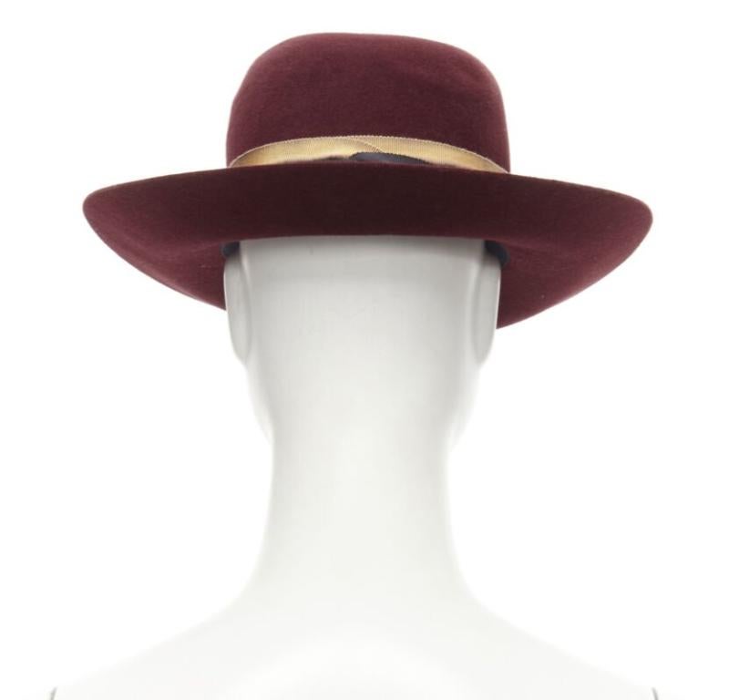 Women's MAISON MICHEL Virginie Stick Cherry red bleach fight bondage fedora hat For Sale