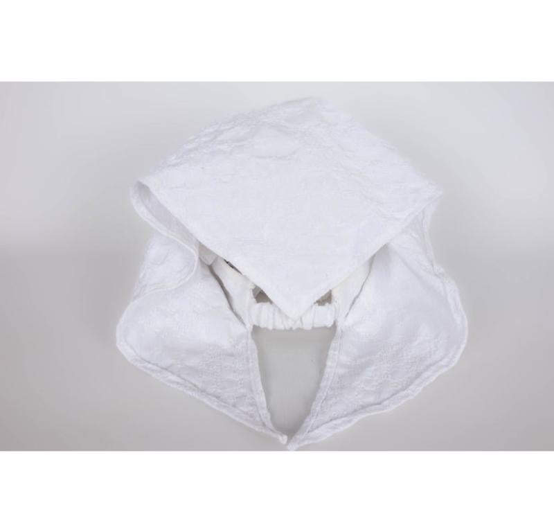 Gray Maison Michel White Cotton Foulard Hat / Cap For Sale