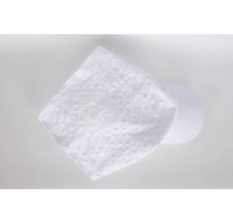 Women's Maison Michel White Cotton Foulard Hat / Cap For Sale