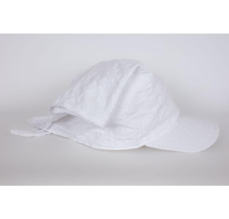 Maison Michel White Cotton Foulard Hat / Cap For Sale 1