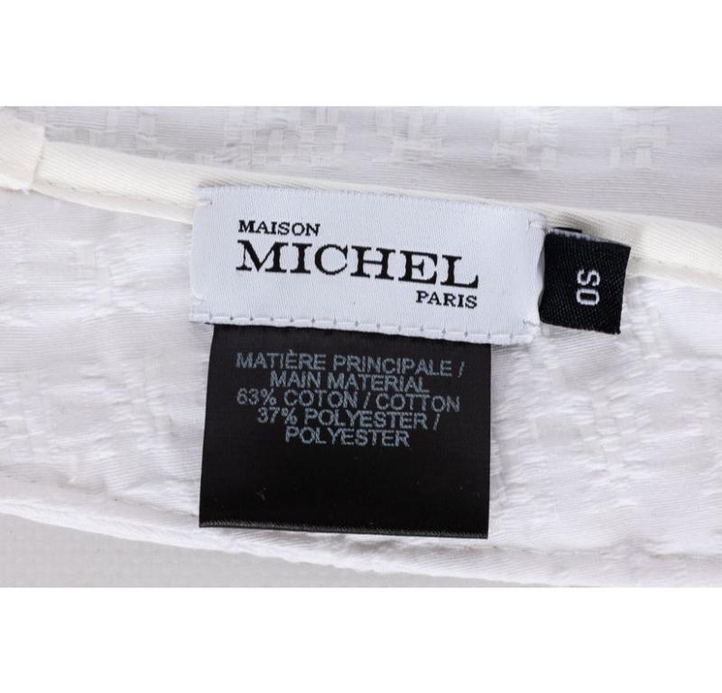Maison Michel White Cotton Foulard Hat / Cap For Sale 2