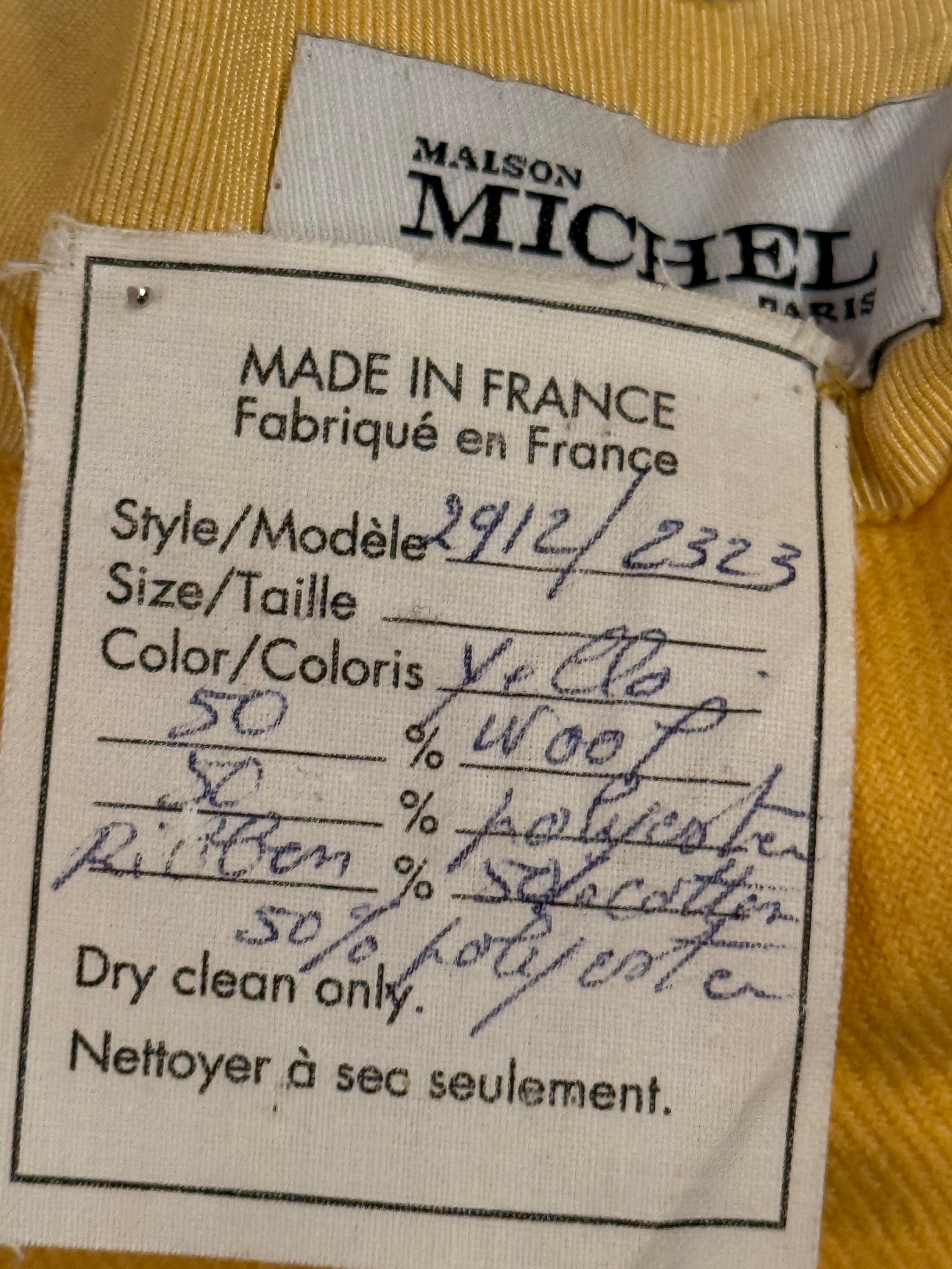 Maison Michelle Paris Marigold Frühjahrsgewicht Wolle Challis Strukturierter Hut, Maison Michelle Paris im Angebot 4