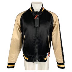 MAISON MIHARA YASUHIRO Size L Black Cream Two Toned Bomber Jacket