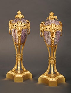 Maison Millet, Amethyst Pair of Perfume-Burners, France, circa 1870