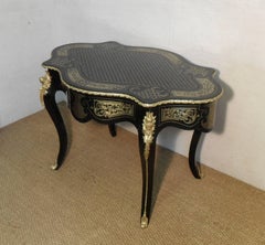 Maison Millet French Louis XV Style Ebony and Inlaid Centre Table