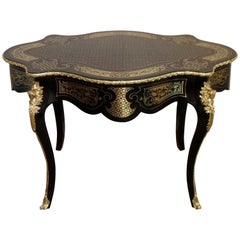 Maison Millet French Louis XV Style Ebony and Inlaid Centre Table