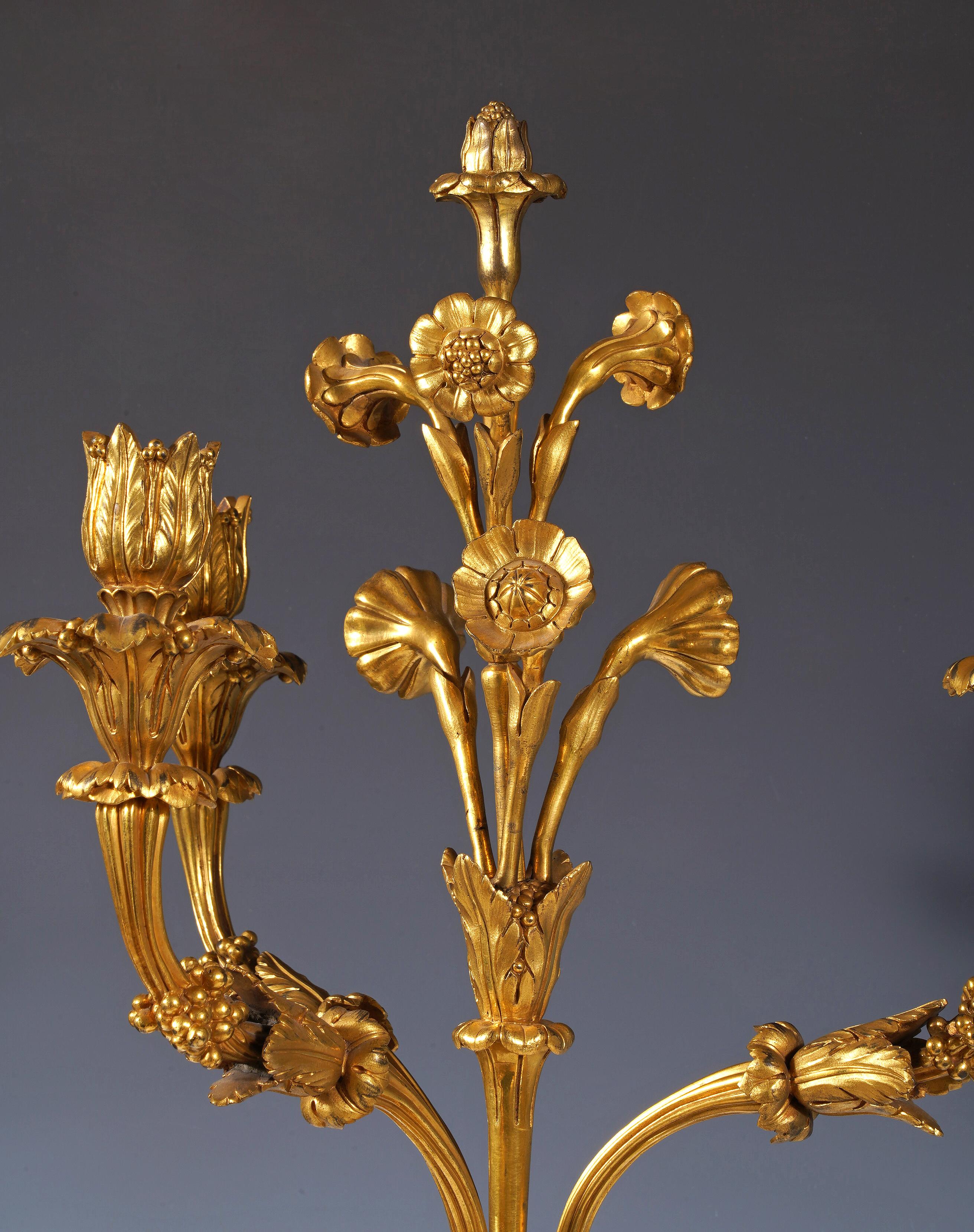 Fine XIX secolo Maison Millet, Coppia di candelabri 