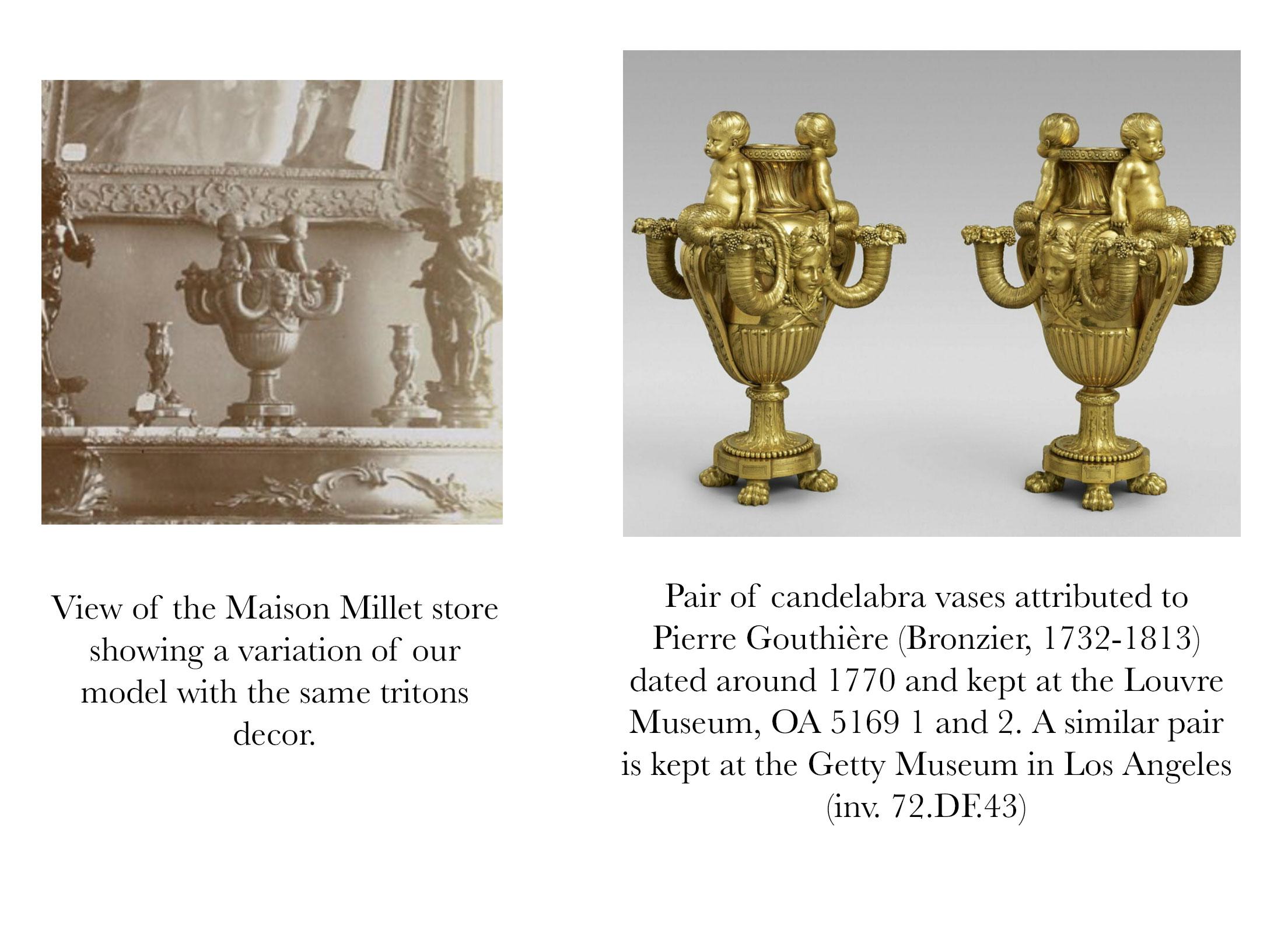 Bronzo Maison Millet, Coppia di candelabri 