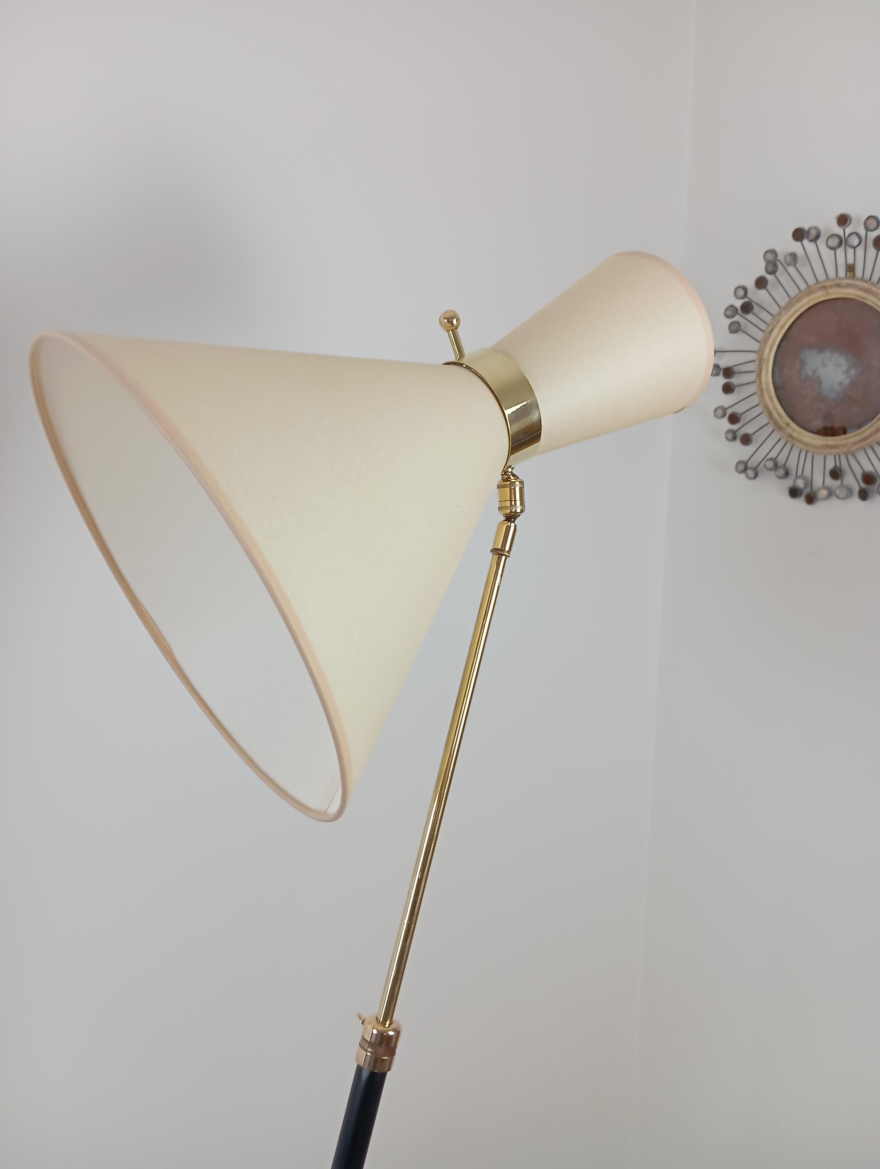 Maison Monix articulated floor lamp, circa 1950 For Sale 4