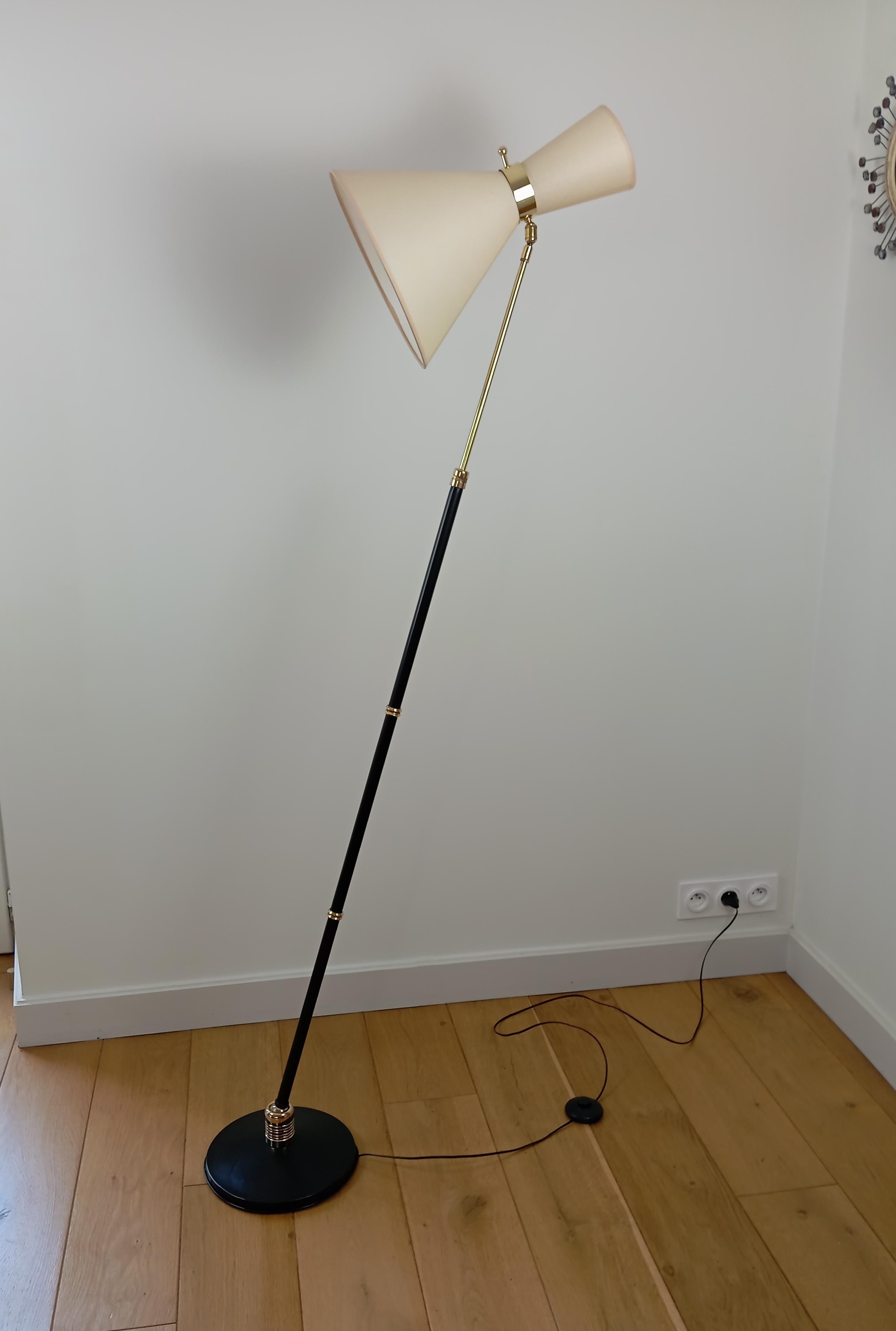 Maison Monix articulated floor lamp, circa 1950 For Sale 2