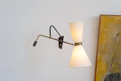 Maison Monix, Lampada da parete Diabolo con pendolo, Francia 1960