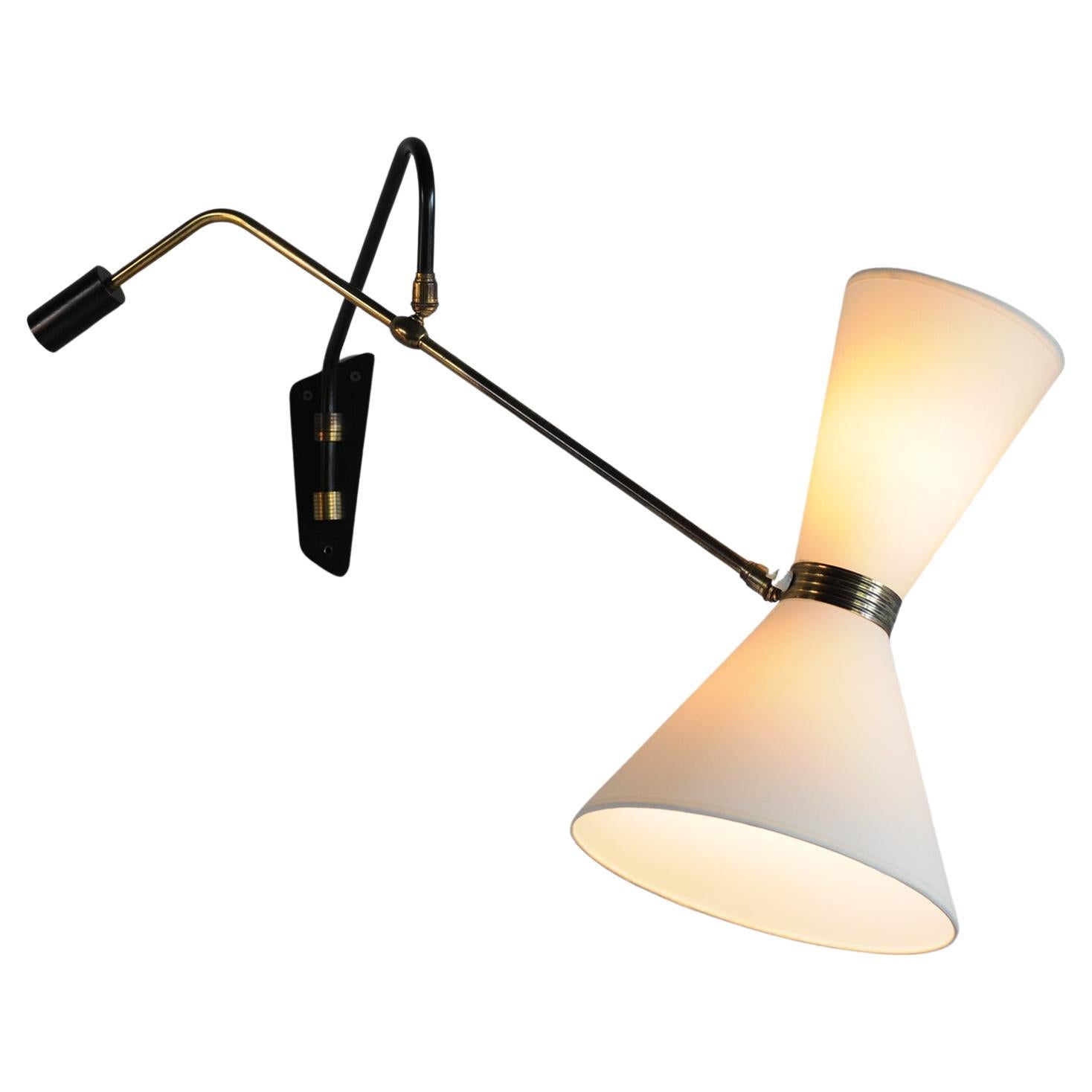 Maison Monix, Lampada da parete Diabolo con pendolo, Francia 1960