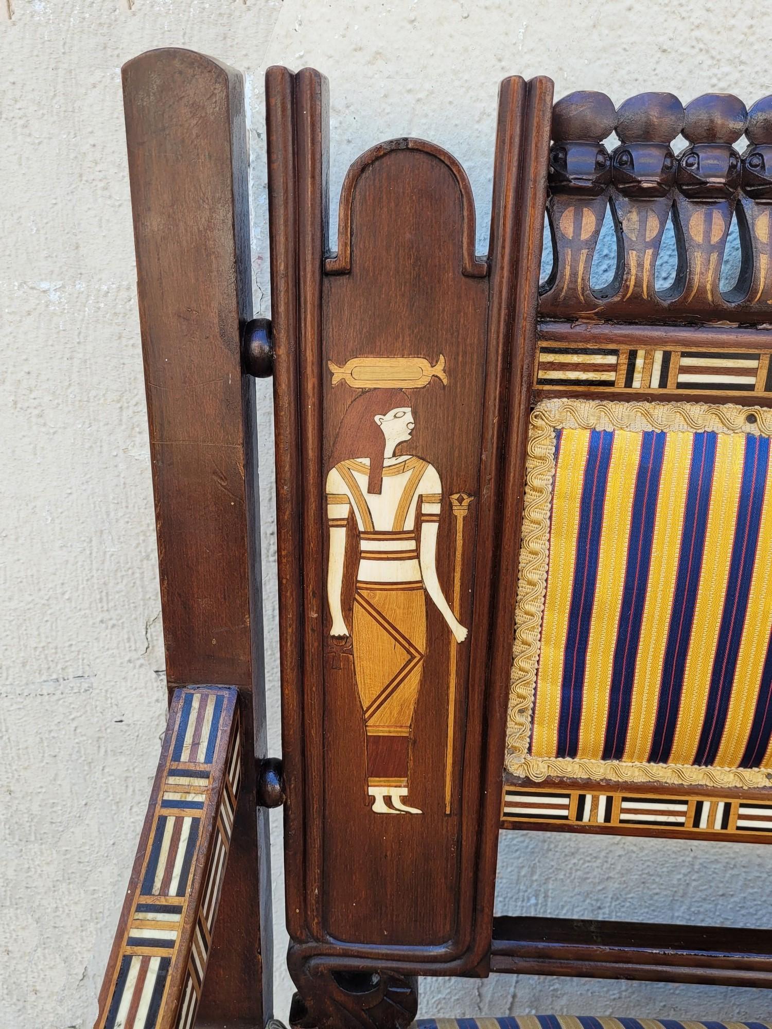 Maison Parvis, Rare Salon Egyptomania, Late 19th Early 20th Century For Sale 3