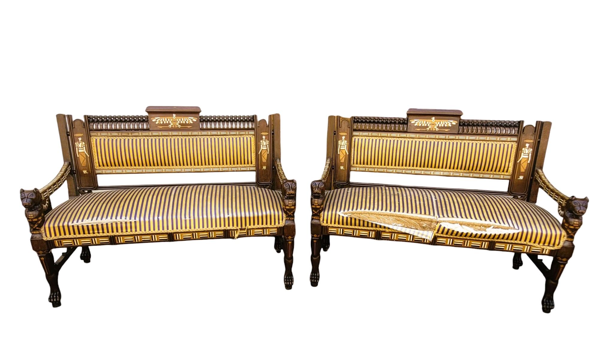Maison Parvis, Rare Salon Egyptomania, Late 19th Early 20th Century For Sale 11