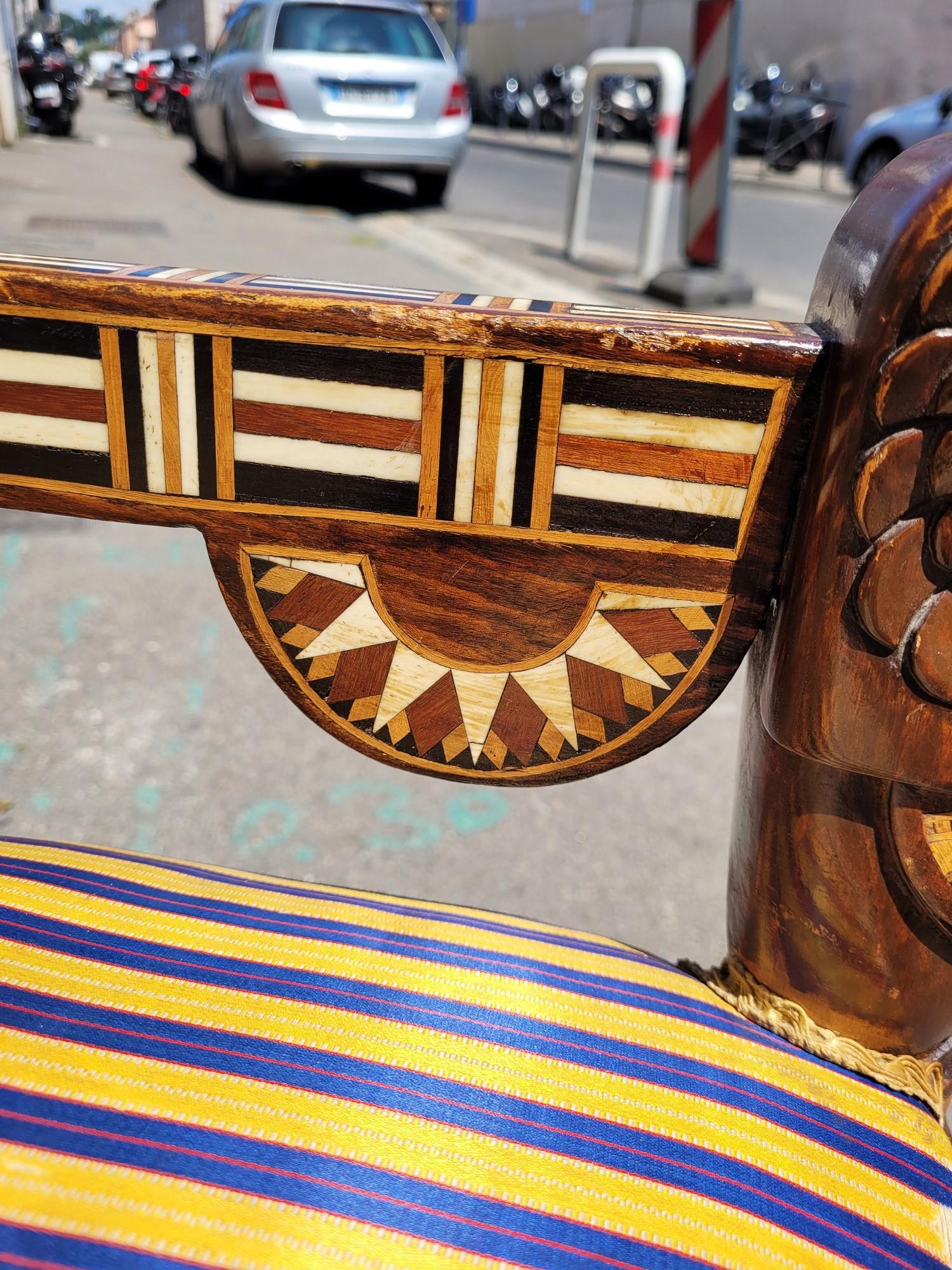 Egyptian Revival Maison Parvis, Rare Salon Egyptomania, Late 19th Early 20th Century For Sale