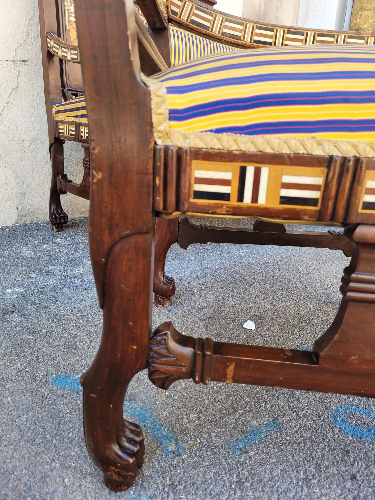 Maison Parvis, Rare Salon Egyptomania, Late 19th Early 20th Century In Good Condition For Sale In MARSEILLE, FR