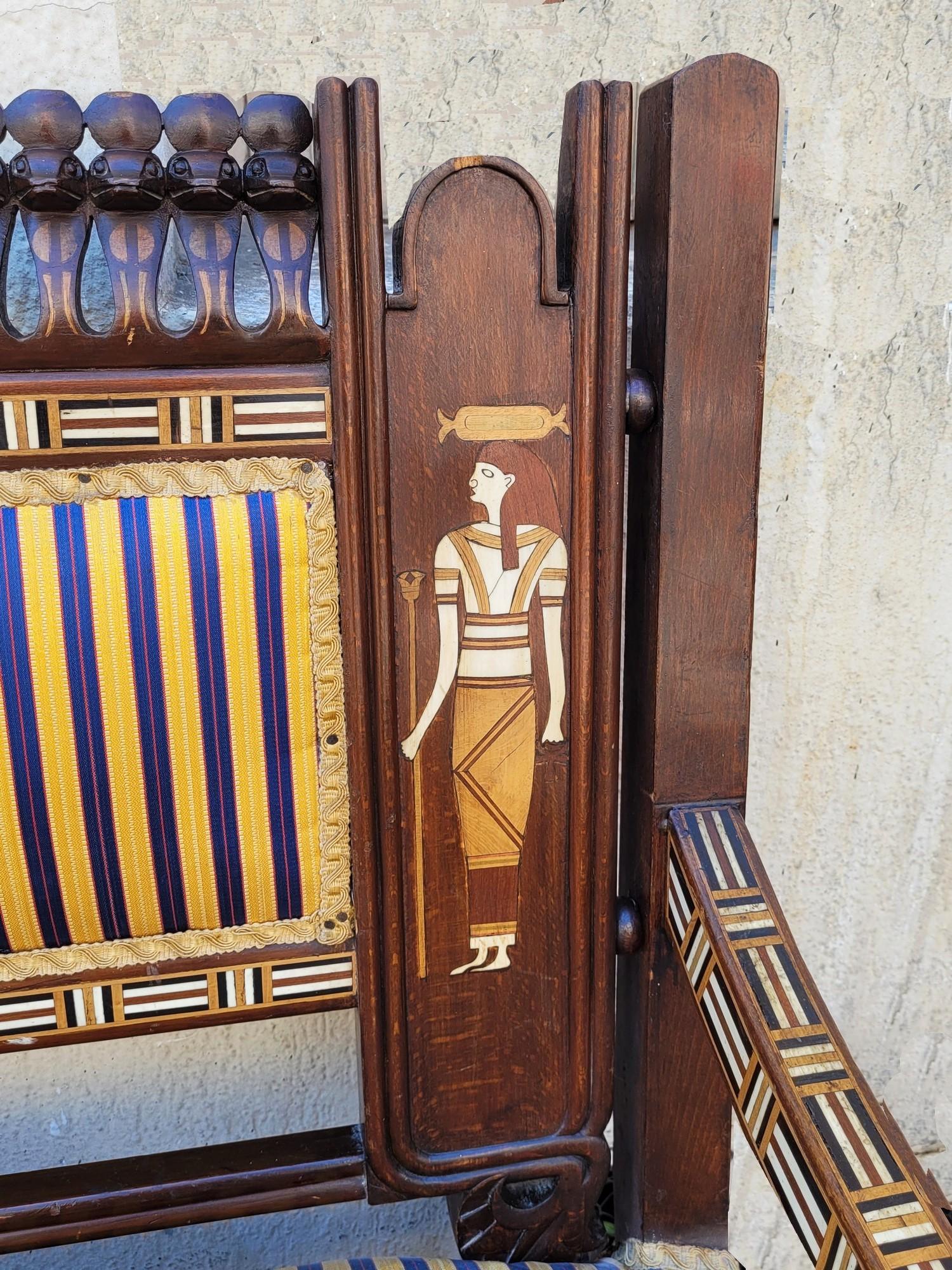 Maison Parvis, Rare Salon Egyptomania, Late 19th Early 20th Century For Sale 1