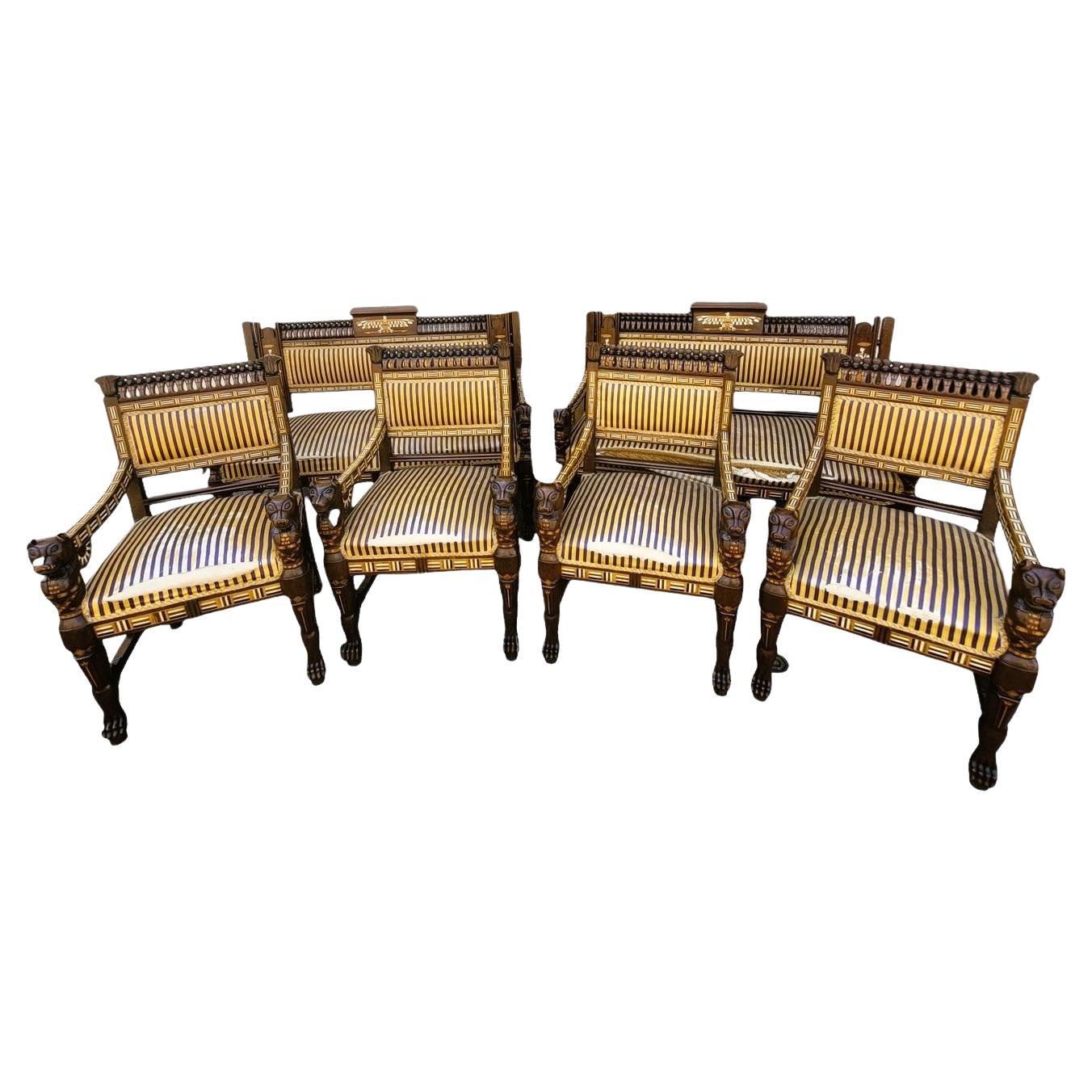 Maison Parvis, Rare Salon Egyptomania, fin 19e début 20e siècle