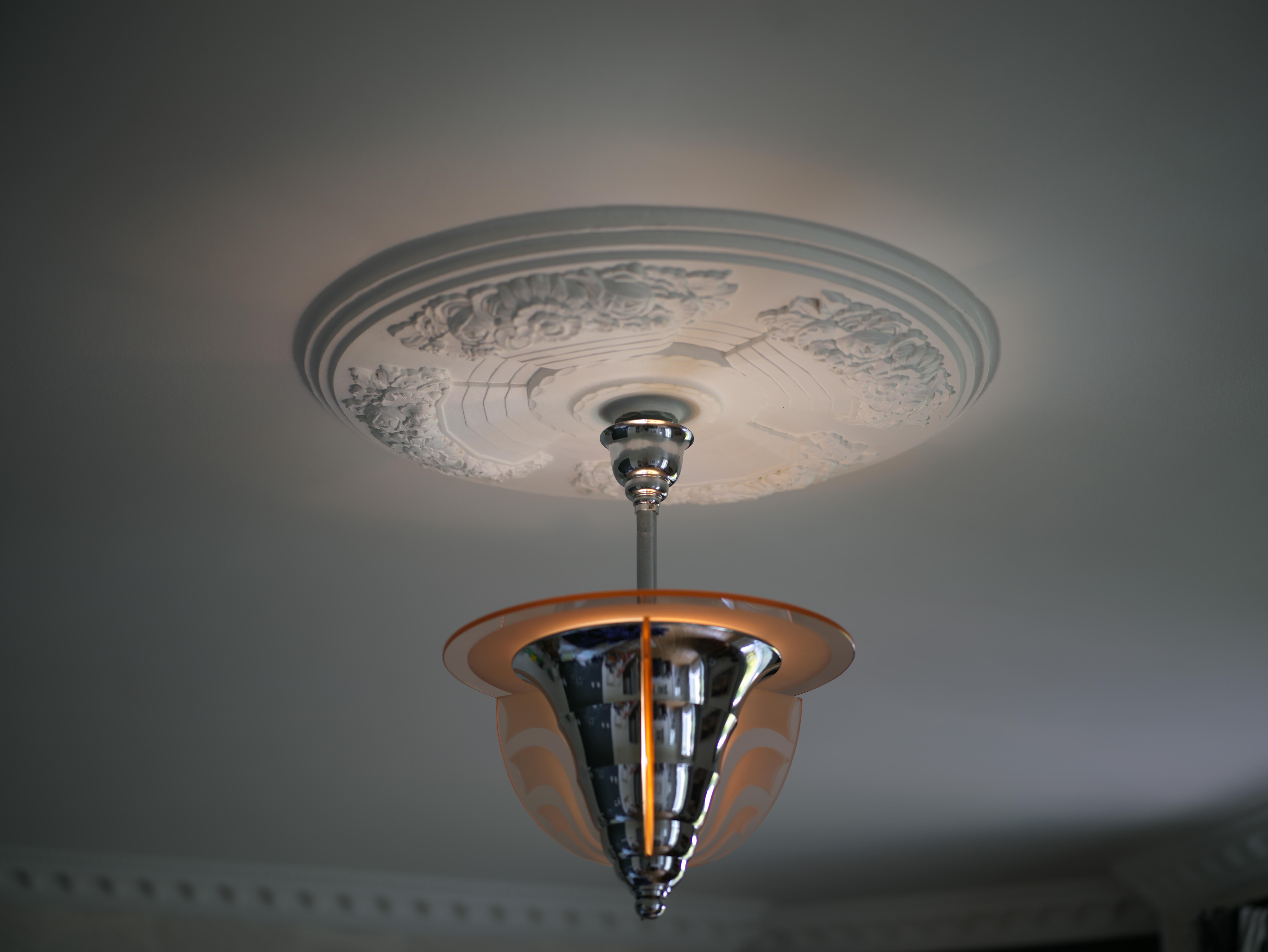 Lustre Art Déco moderniste français Maison Petitot, 1920 en vente 3