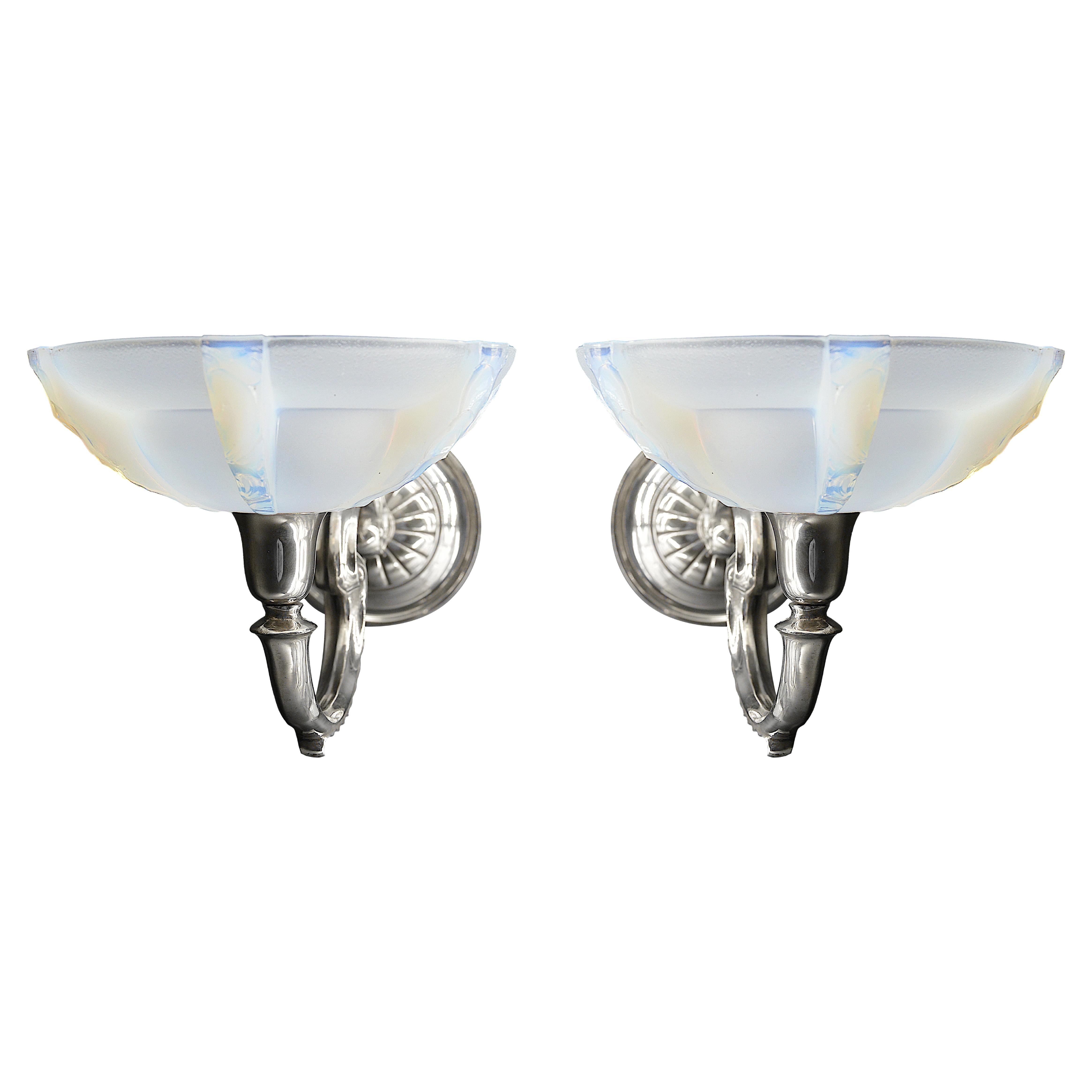 Pareja de candelabros de pared art déco franceses Maison Petitot / Gauthier, 1920 en venta
