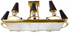 Lampadario rettangolare a otto luci Maison Petitot