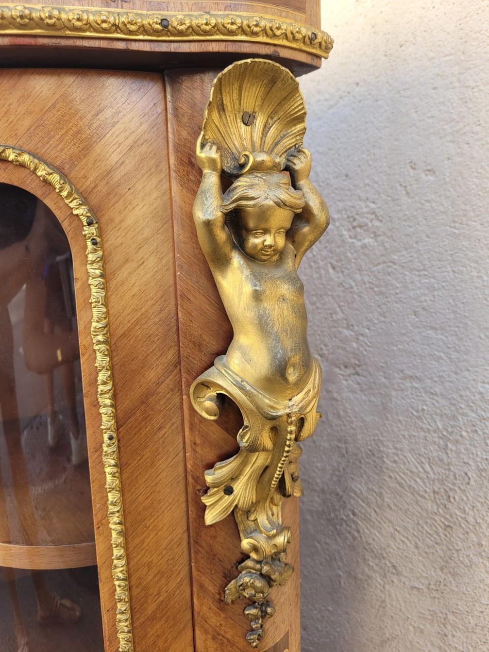 Maison Pretot, Sideboard in Marquetry and Bronze, Napoleon III, Xixth Centurywoo For Sale 11