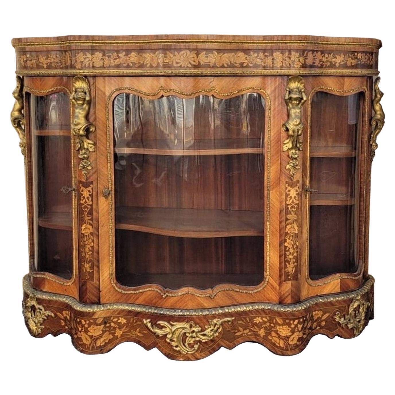 Maison Pretot, Sideboard in Marquetry and Bronze, Napoleon III, Xixth Centurywoo