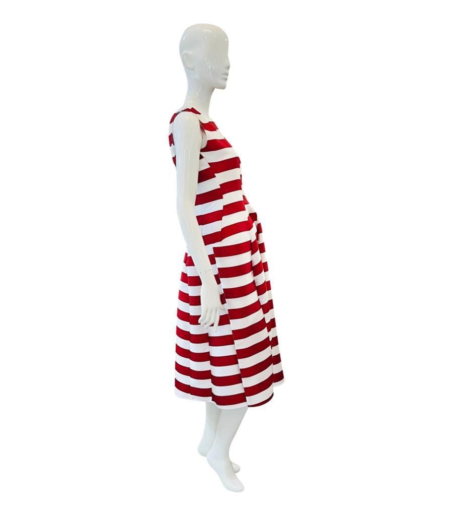 Maison Rabih Kayrouz Striped Silk Blend Tulip Dress In Excellent Condition For Sale In London, GB