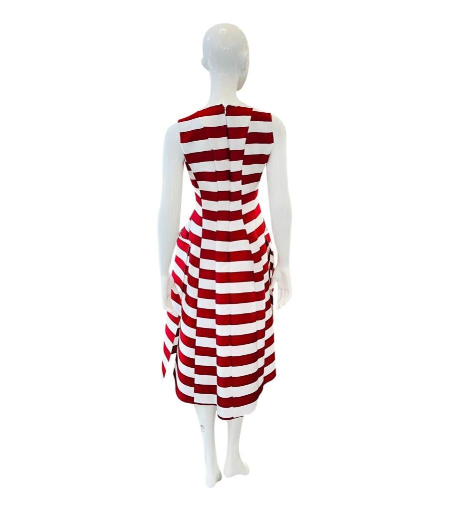 Women's Maison Rabih Kayrouz Striped Silk Blend Tulip Dress For Sale